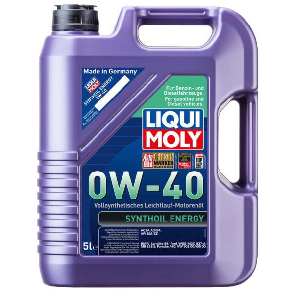 Масло моторное LIQUI MOLY 0W40 5л синтетика Synthoil Energy CF/SM A3/B4